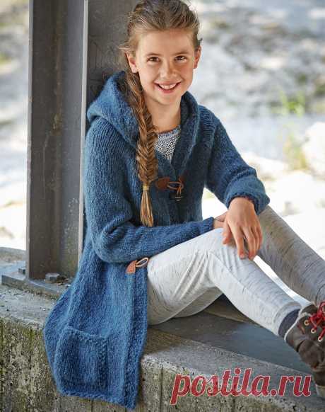 Кардиган для девочки-подростка - схема вязания спицами с описанием на Verena.ru