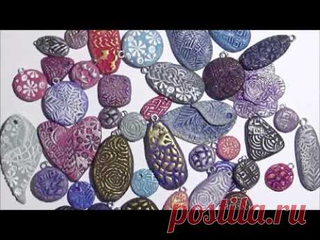 Polymer Clay Pendants & Charms with Textured Stamp