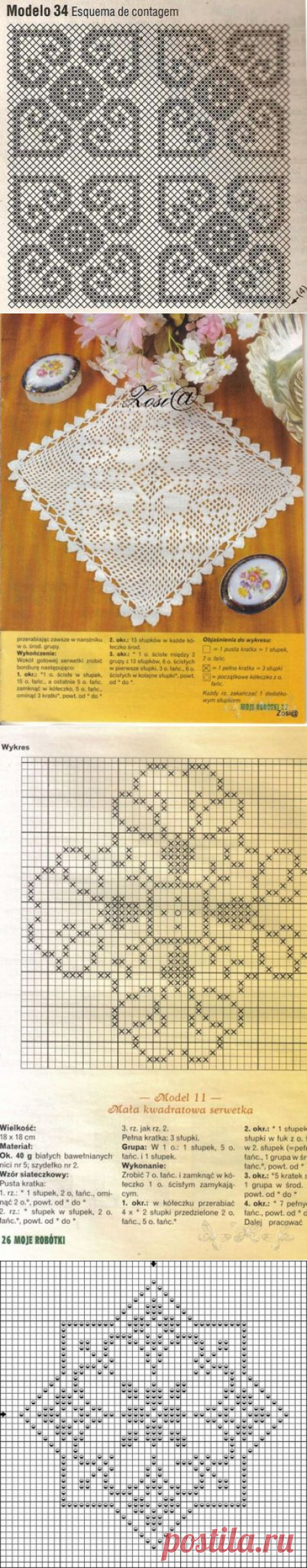 Квадратные -геометрические филейные -58 схем