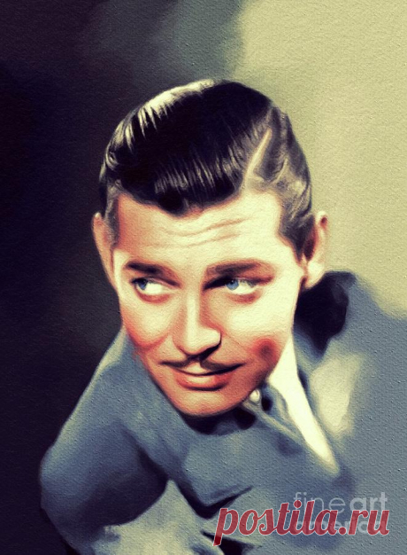 Clark Gable, Vintage Movie Star by Esoterica Art Agency Clark Gable, Vintage Movie Star Painting by Esoterica Art Agency