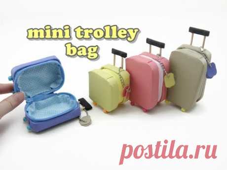 DIY Doll Accessories Mini Trolley Bag with Zipper