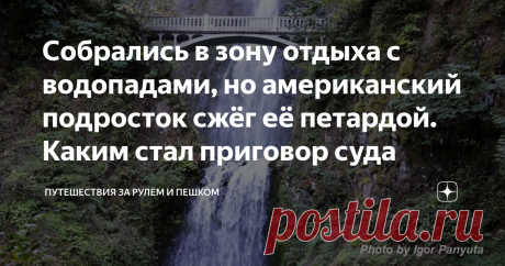 Собрались в зону отдыха с водопадами, но американский подросток сжёг её петардой. Каким стал приговор суда