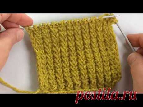 Резинка &quot;V&quot; Victoria / Вязание спицами / Easy Ribbed knit pattern - YouTube