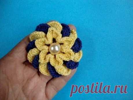 Crochet flower pattern Вязаные крючком цветы - Объёмный цветок - YouTube