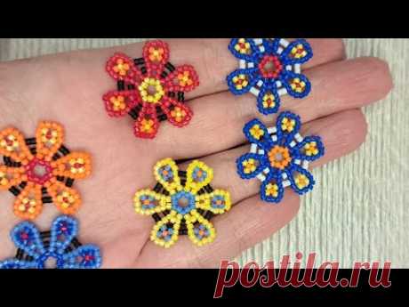 Seed beads flowers earrings Tutorial