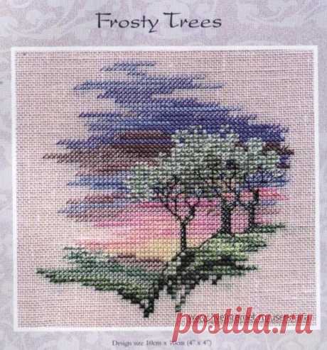 Вышивка крестом, схемы Мини-пейзажи-сюжеты Derventwater Minuets Frosty trees.