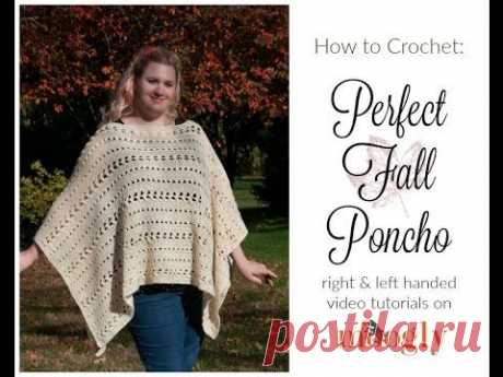 How to Crochet: Perfect Fall Poncho (Right Handed)