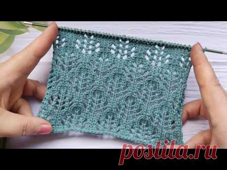 Lace Leaf Knit Stitch | Ajour-Blattmuster stricken | Punto Hojas Caladas | Punto Traforato a Foglia