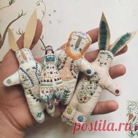 embroidered dolls