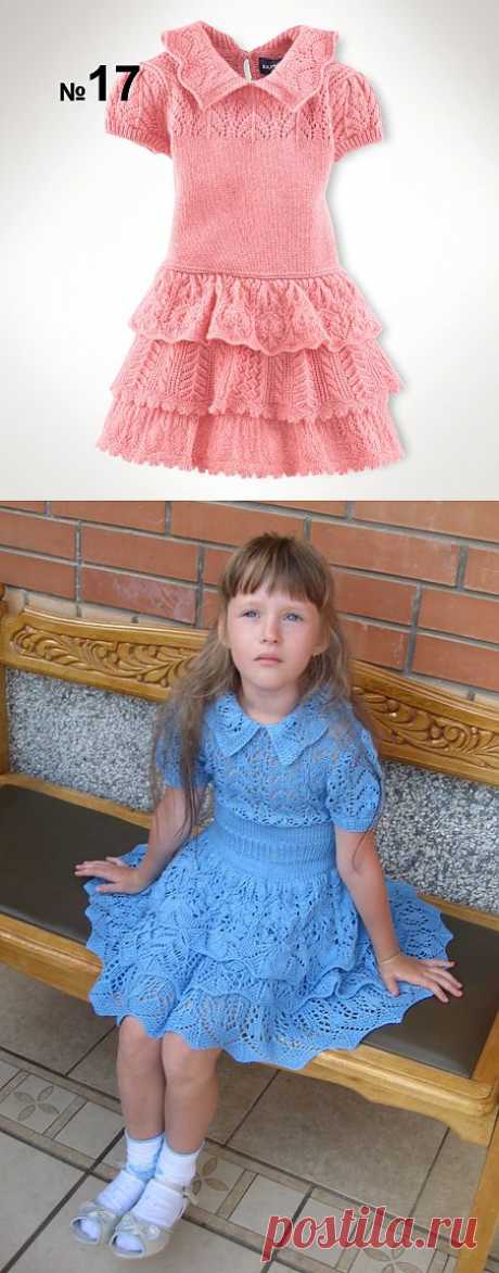 Платье с ажурными оборками для девочки.