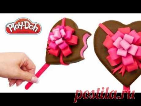 How to make Play Doh Ice cream Heart Popsicle out of Play Doh. Valentine's Day Gift for Kids