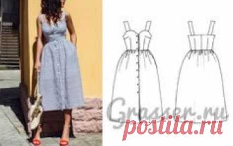 Выкройка платья-сарафана №481, магазин выкроек grasser.ru #sewing_pattern #pattern #выкройка #выкройки