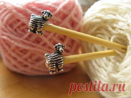 Sheep Bamboo Knitting Needles by madebyeweshop on Etsy
