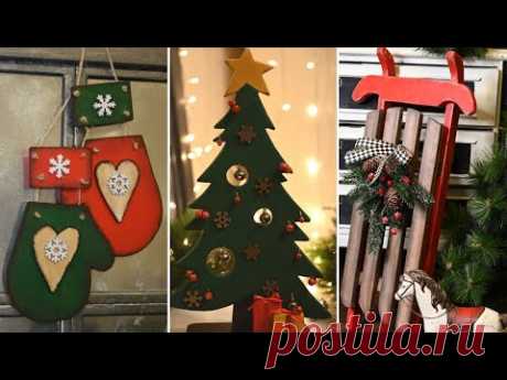 DIY новогодний декор из дерева / Декоративные санки своими руками