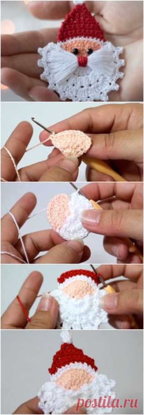 Crochet Santa Ornament - Easy Christmas Tutorial