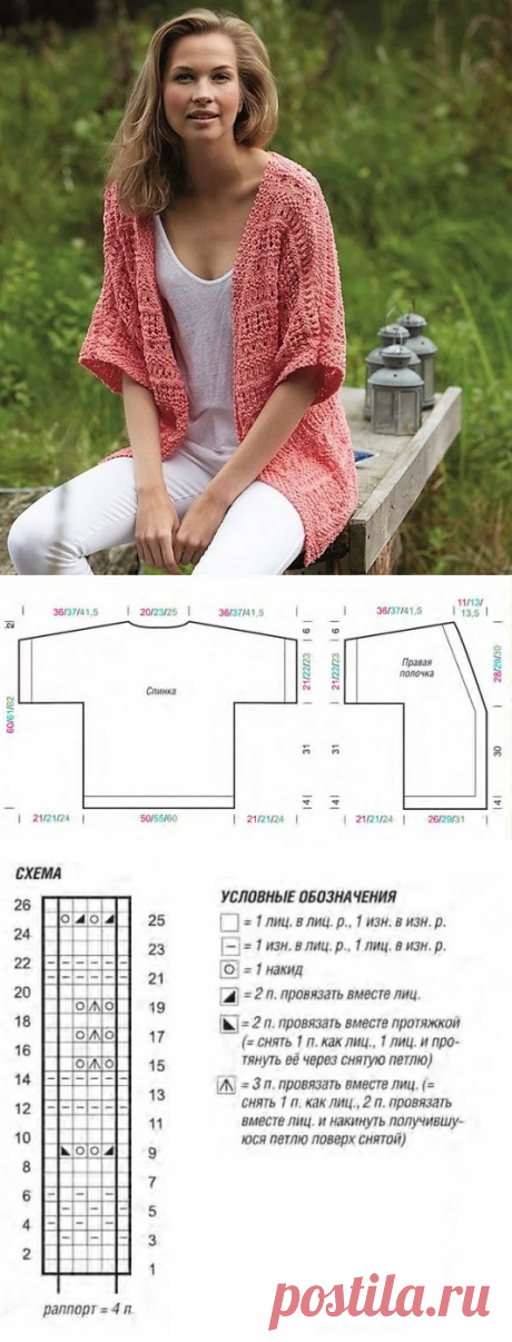 СВОБОДНЫЙ ЖАКЕТ (Вязание спицами) – Журнал Вдохновение Рукодельницы