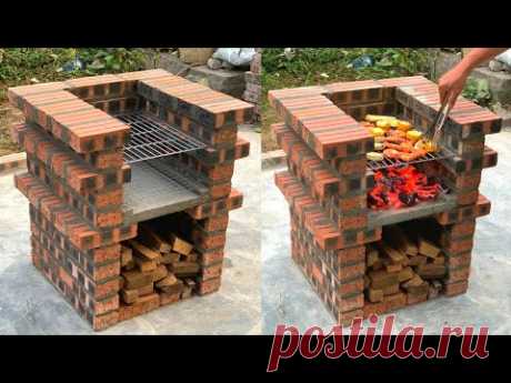 Creative Kitchen Grill From Red Bricks - Creative Projects From Cement