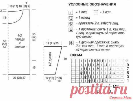 . Ажурный пуловер спицами - Вязание - Страна Мам