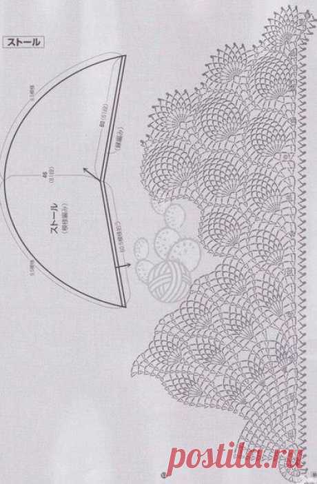 Ажурная шаль крючком