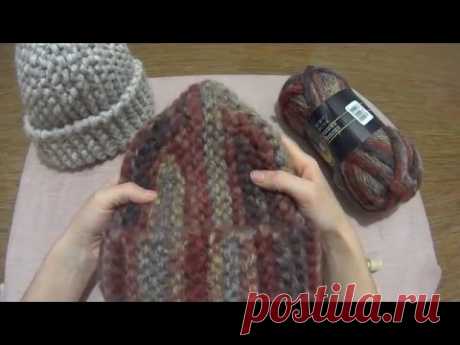 Вяжем  модную шапку за час спицами - YouTube