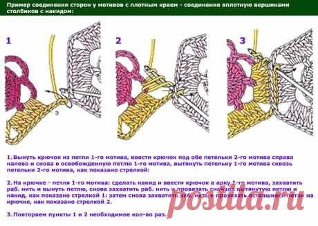 Пример соединения сторон у мотивов с плотным краем.