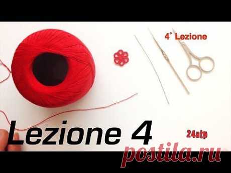 Chiacchierino Ad Ago - 4˚ Lezione Tutorial Realizzazione di un Fiore Bijoux Come Fare Tatting - YouTube