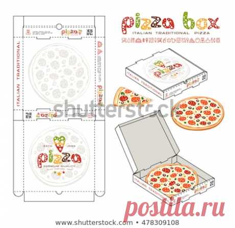 Стоковая векторная графика «Stock Vector Design Boxes Pizza Unwrapped» (без лицензионных платежей), 478309108: Shutterstock