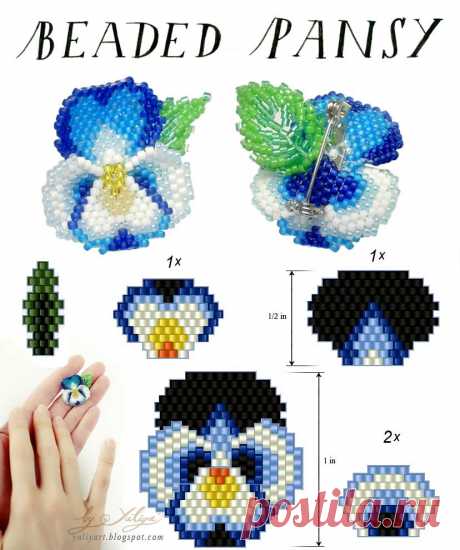 Golden Section: Beaded Pansy pattern