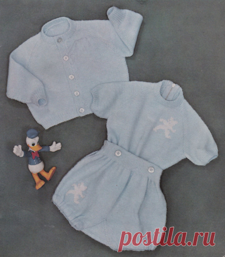 baby vintage knitting pattern short romper suit with sweater 18-20 inch 4 ply This item is a PDF file of the knitting pattern for these gorgeous baby items.  Love this! Cute little playsuit with cardigan. Knit in 4 ply yarn.  A gorgeous vintage pattern from the 1960s.  The pattern will be available for download upon receipt of payment, for you to print out or read from your computer.