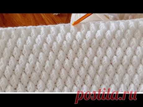 Уникальный очень простой узор для вязания крючком детского одеяла, состоящий из двух рядов, для начи