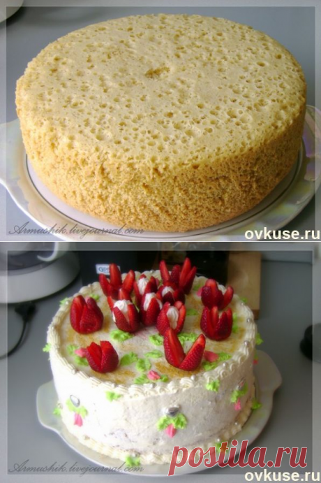 Высокий,нежный бисквит для торта (без духовки) - Простые рецепты Овкусе.ру
