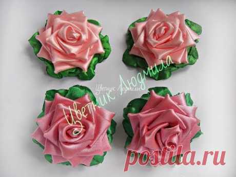 Роза канзаши \ DIY \ MK \ Rose kanzashi