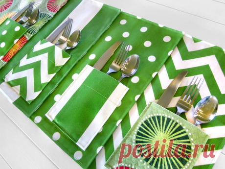 Picnic Placemats with Flatware Pockets | Sew4Home