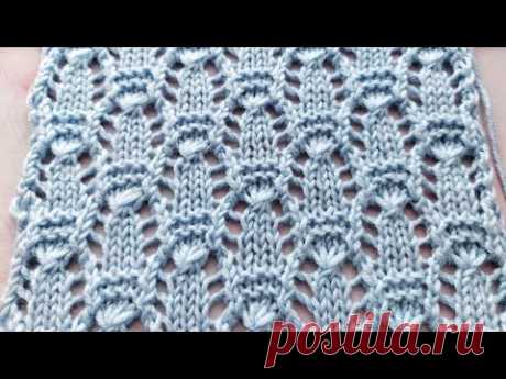 Чудесный ажурный узор спицами 💥  Для вязания пледов, джемперов