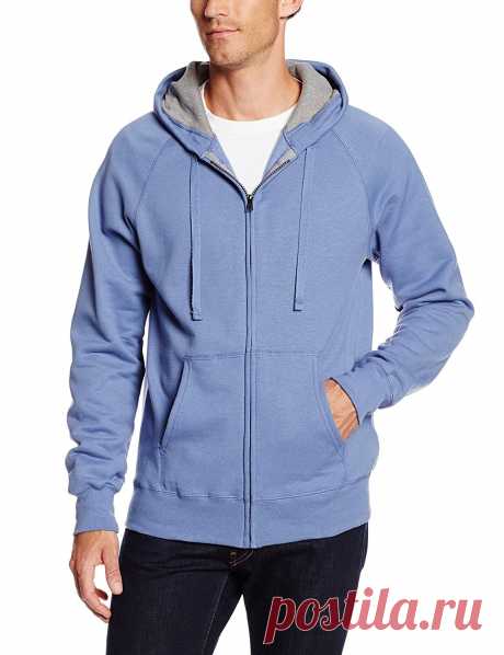 Hanes Men's Full Zip Nano Premium Lightweight Fleece Hoodie, Vintage Denim, Medium at Amazon Men’s Clothing store: