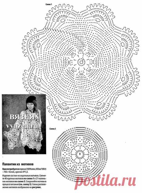 Палантин крючком описание и схемы