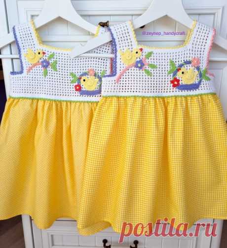 PDF Pattern.Summer crochet yellow baby girl baby dress.Explanation with inch and cm measurements for 6 months old and 1,2,3,4,5,6years old