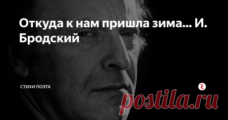 Откуда к нам пришла зима... И. Бродский Откуда к нам пришла зима,
не знаешь ты, никто не знает.
Умолкло всё. Она сама
холодных губ не разжимает.