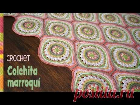 Colcha marroquí tejida a crochet: medio granny y acabados 😃 / Tejiendo Perú