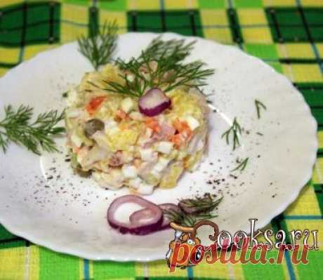 Картофельный салат с кальмарами фото рецепт приготовления
