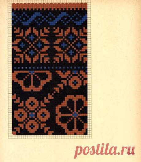 FolkCostume&Embroidery: Knitted Mittens of Nica, Kurzeme province, Latvia