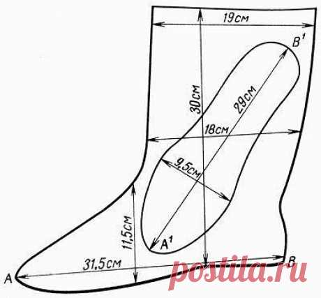 Выкройка теплых домашних тапочек-сапожек