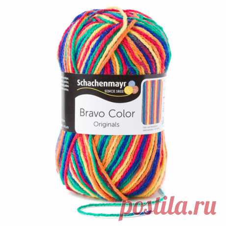 Пряжа &quot;Schachenmayr Originals. Bravo Color&quot;, 133 м, 50 г, цвет: 00090, желтый, синий, красный