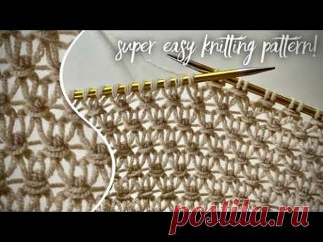 Простой красивый редкий узор для вязания топа, майки, кардигана! 🐰 Amazing knitting pattern!