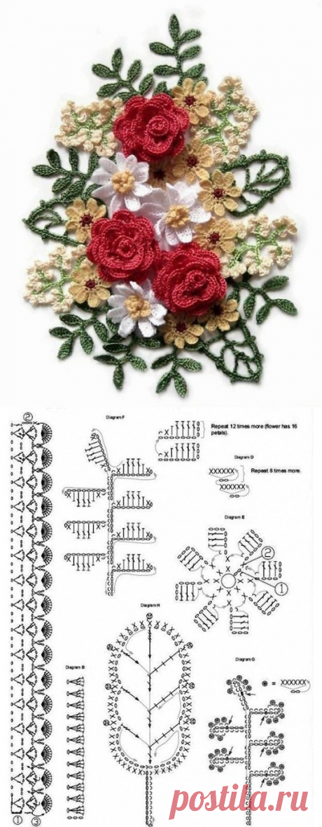 Цветочная композиция крючком.
