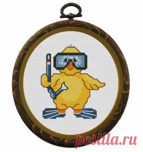 Duckling Cross Stitch PDF Pattern Download Cross Stitch | Etsy