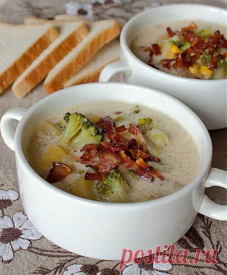 Сливочный суп с брокколи и беконом | Вкусный блог - рецепты под настроение