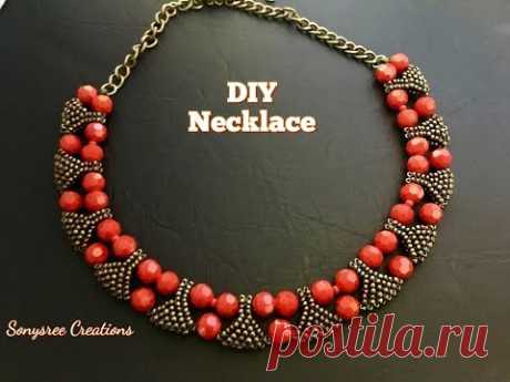 (11305) How to Designer Statement Beaded Necklace 👰🏻🏵💞 - YouTube