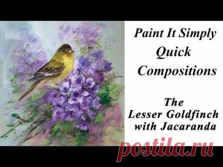 The Lesser Goldfinch with Jacaranda