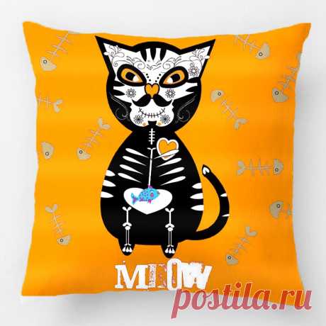 US $4.7 10% OFF|Cute Day Of The Dead Sugar Skull Cat Meow Throw Pillow Case Decorative Cushion Cover Pillowcase Customize Gift For Car Sofa Seat-in Cushion Cover from Home & Garden on Aliexpress.com | Alibaba Group Smarter Shopping, Better Living!  Aliexpress.com